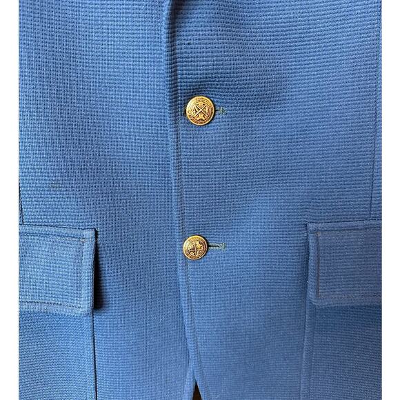 Vintage Hardwick Sport Coat Blazer Size 40L Cobalt Blue Waffle Weave Two Button - Picture 4 of 13